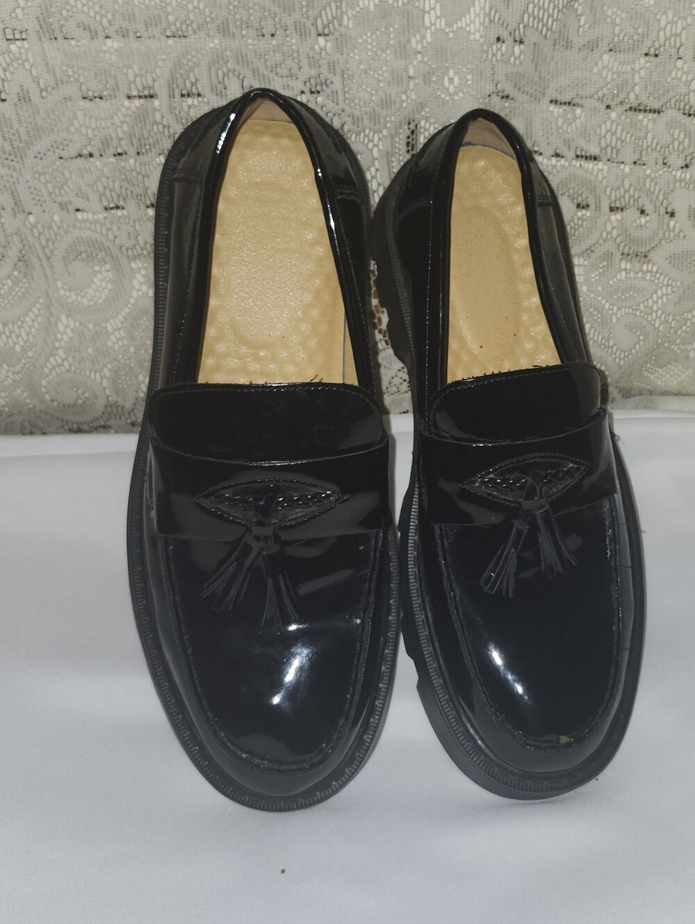 Men's Black Patent Tassel Loafers